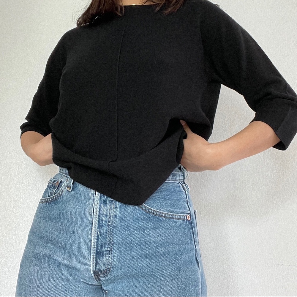 Giorgio Armani Black Quarter Sleeve Top